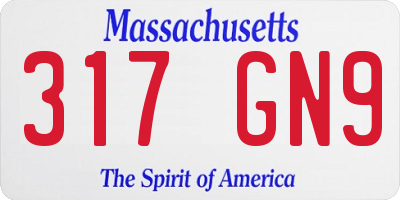 MA license plate 317GN9