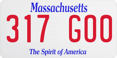 MA license plate 317GO0