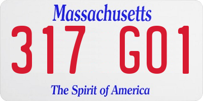 MA license plate 317GO1