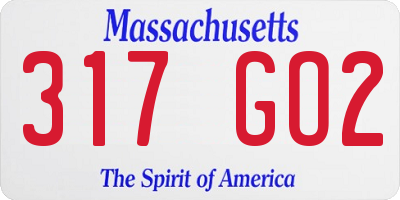 MA license plate 317GO2