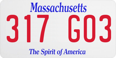 MA license plate 317GO3