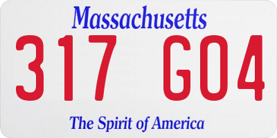 MA license plate 317GO4