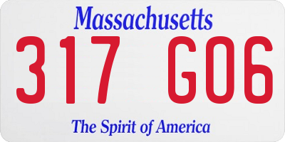 MA license plate 317GO6