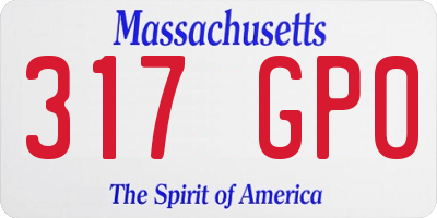 MA license plate 317GP0