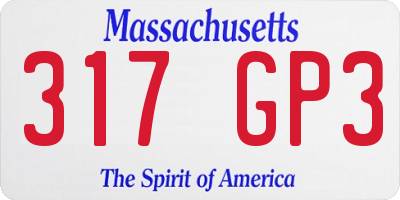 MA license plate 317GP3