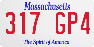 MA license plate 317GP4