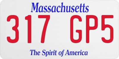 MA license plate 317GP5