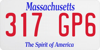 MA license plate 317GP6