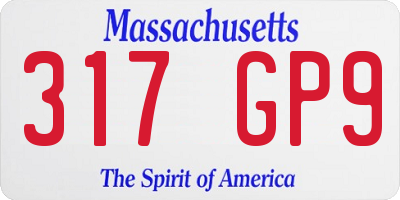 MA license plate 317GP9