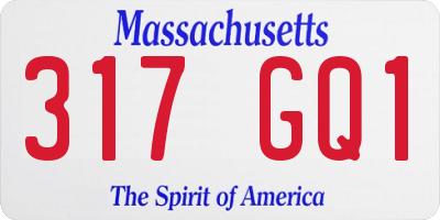 MA license plate 317GQ1