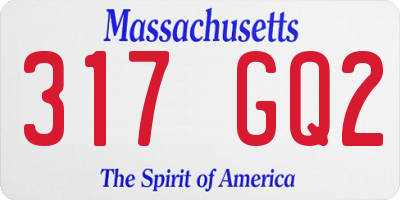 MA license plate 317GQ2