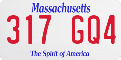 MA license plate 317GQ4
