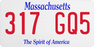 MA license plate 317GQ5