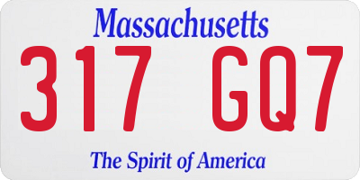 MA license plate 317GQ7