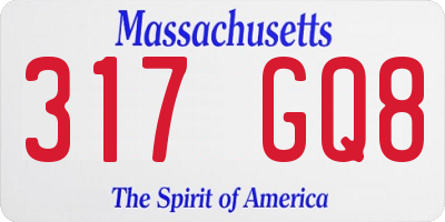 MA license plate 317GQ8