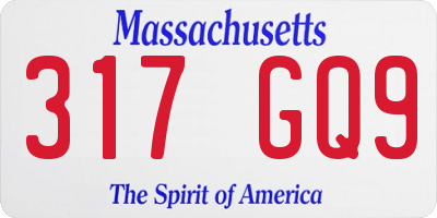 MA license plate 317GQ9