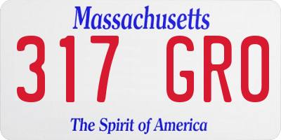 MA license plate 317GR0