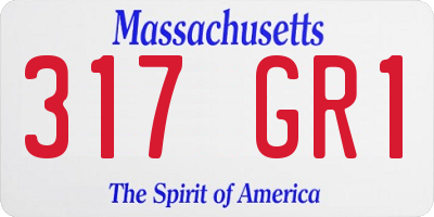MA license plate 317GR1