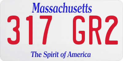 MA license plate 317GR2