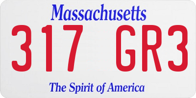 MA license plate 317GR3