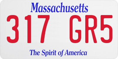 MA license plate 317GR5