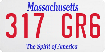 MA license plate 317GR6