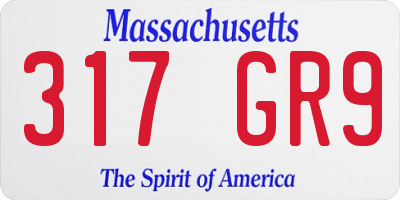 MA license plate 317GR9
