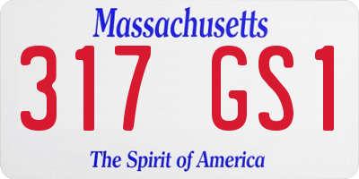 MA license plate 317GS1
