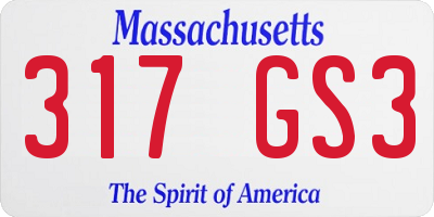 MA license plate 317GS3