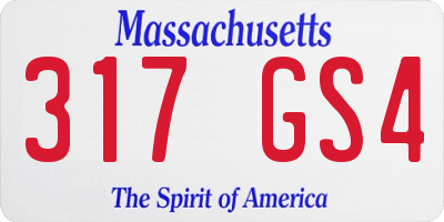 MA license plate 317GS4