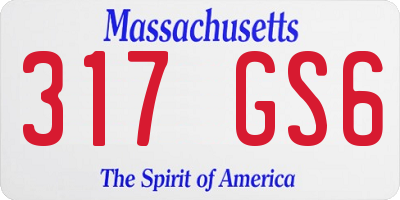 MA license plate 317GS6