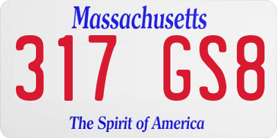 MA license plate 317GS8