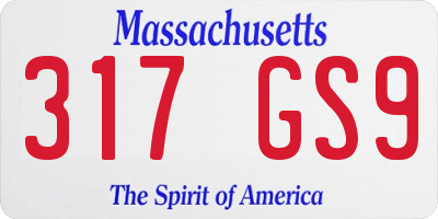 MA license plate 317GS9