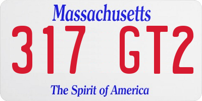 MA license plate 317GT2