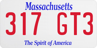 MA license plate 317GT3