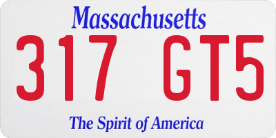 MA license plate 317GT5