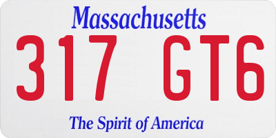 MA license plate 317GT6