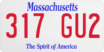 MA license plate 317GU2