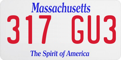 MA license plate 317GU3