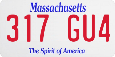 MA license plate 317GU4