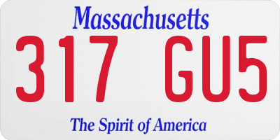 MA license plate 317GU5