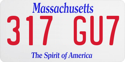 MA license plate 317GU7