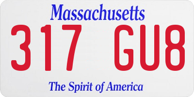MA license plate 317GU8