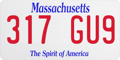 MA license plate 317GU9
