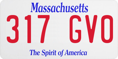 MA license plate 317GV0