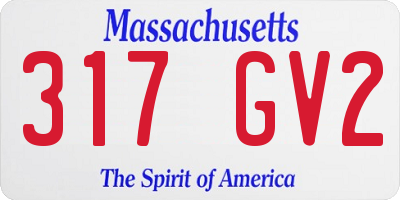 MA license plate 317GV2
