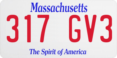 MA license plate 317GV3