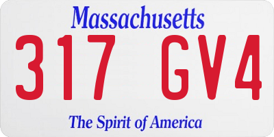 MA license plate 317GV4