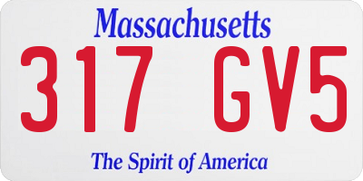 MA license plate 317GV5