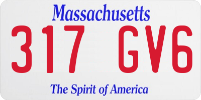 MA license plate 317GV6
